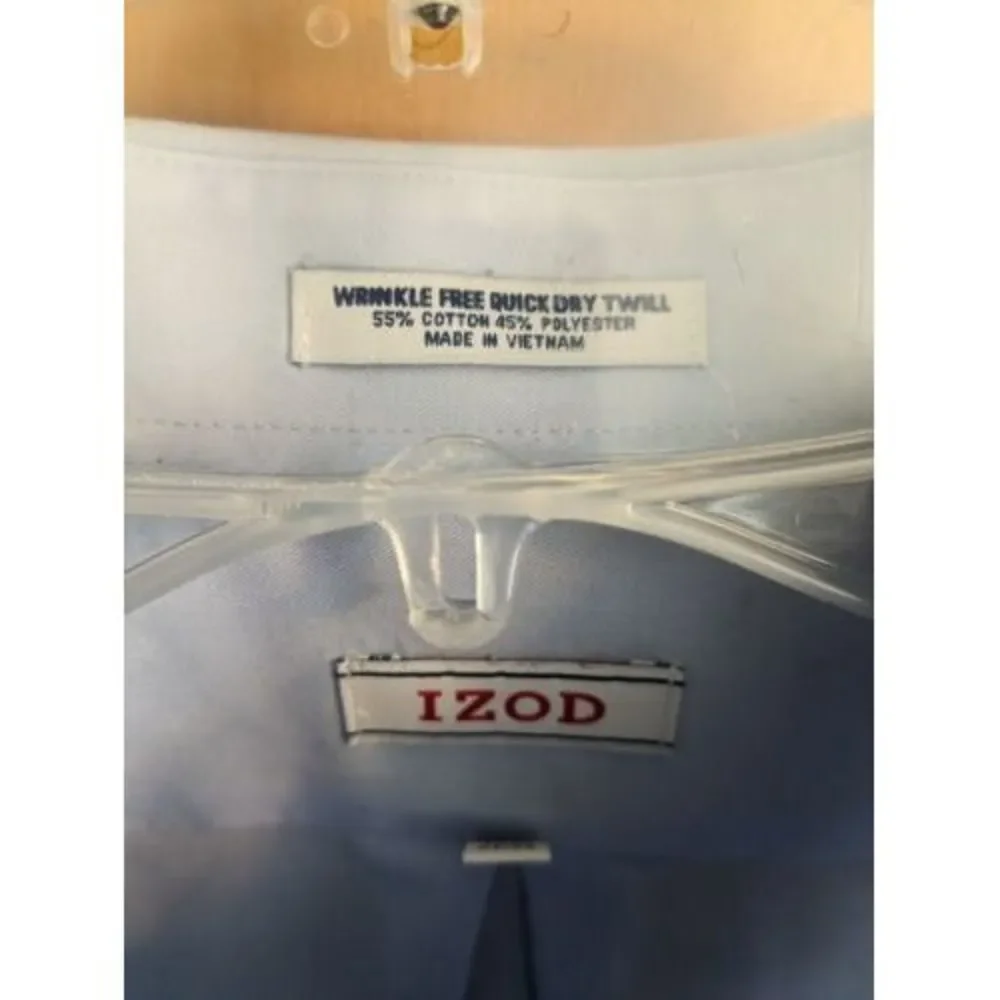 IZOD Dress shirt men size 15 1/2 34-35 long sleeve button‎ down collared shirt